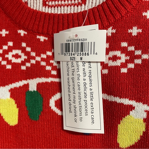 Friends TV Series Men's Red Logo Holiday Lights Ugly Christmas Sweater, size M - Picture 4 of 8